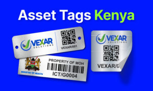 asset tagging company in Kenya, aluminium asset tags with barcodes and acetone activated adhesive