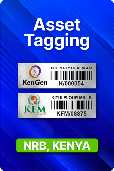 asset tagging in Kenya, aluminium asset tags barcode acetone asset tags in Nairobi