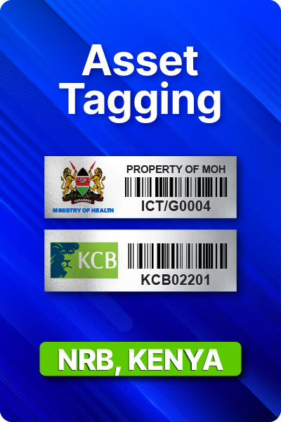 asset tagging in Kenya, aluminium asset tags barcode acetone asset tags in Nairobi